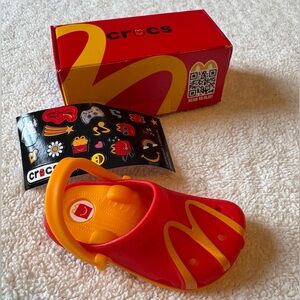 McDonalds x CROCS #4 Golden Arches Happy Meal Toy Keychain. Stickers + Box